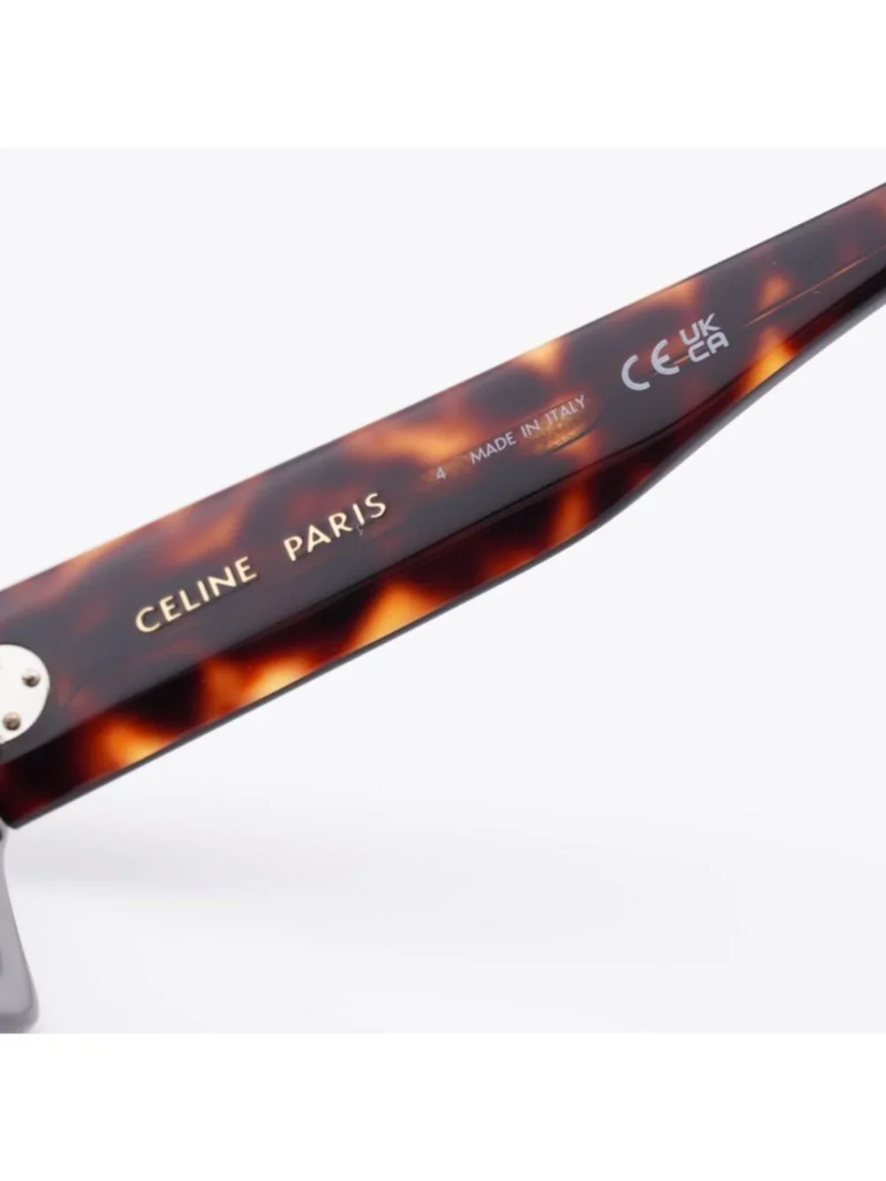 Celine CL40297U 52N Sunglasses Havana Square Frame, Green Lenses
